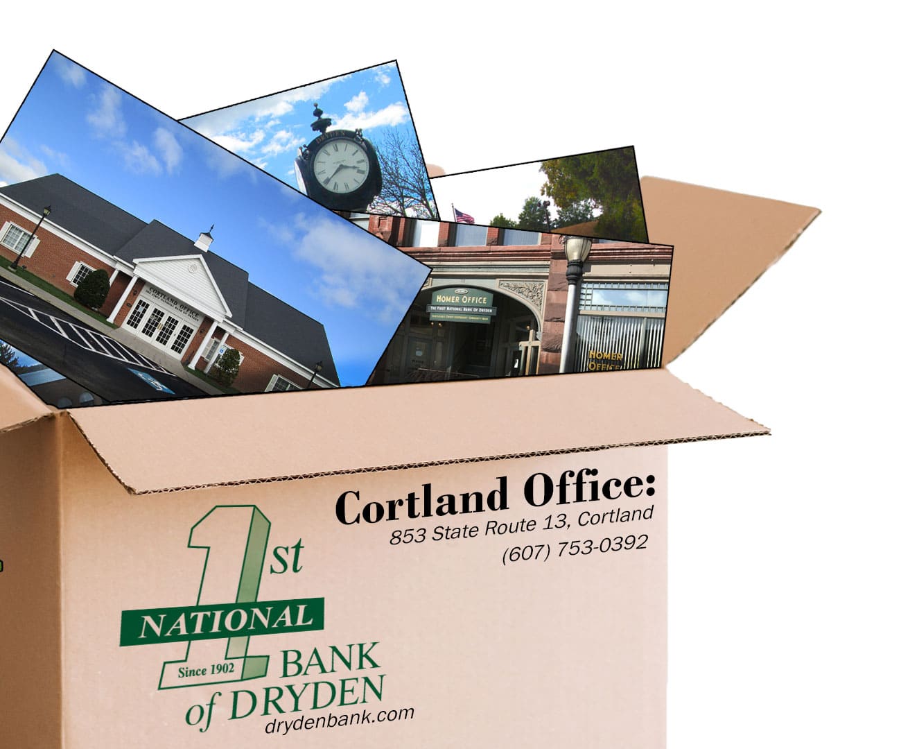 Box with bank locations